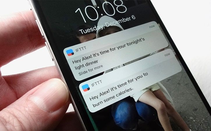 on demand diet and nutrition app push notifications