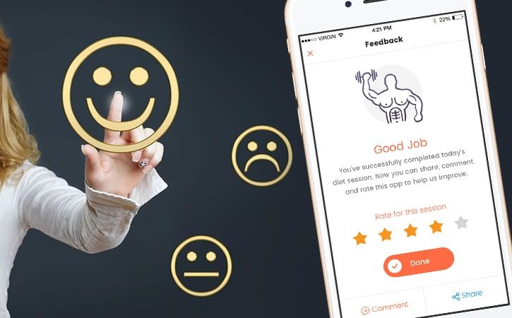 on demand diet and nutrition app feedback