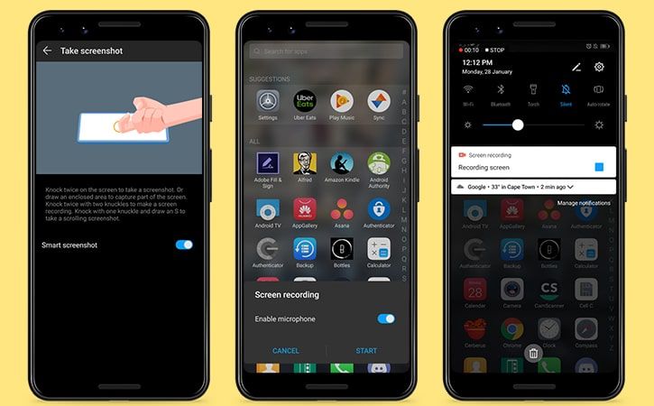 android q screen recording